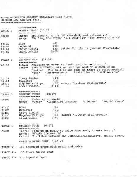 Concert Broadcast listings