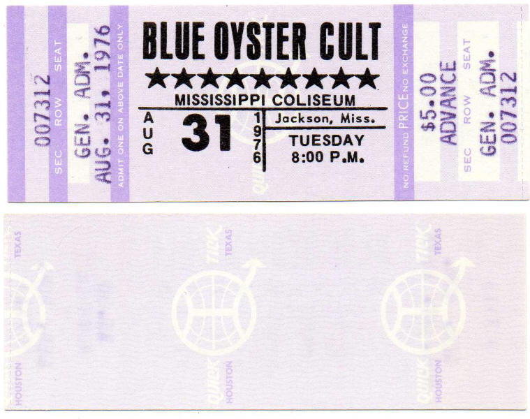 Mississippi Coliseum Jackson 31 August 1976
