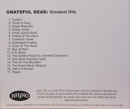 Greatest Hits listings