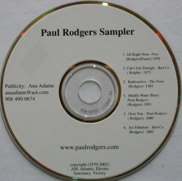 Paul Rodgers Sampler listings