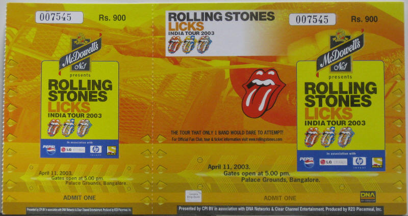 Licks India Tour 2003